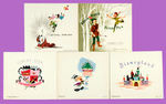 WALT DISNEY STUDIO CHRISTMAS CARDS FOR 1950-1954.