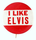 CLASSIC "I LIKE ELVIS" BUTTON FROM HAKE COLLECTION & CPB.