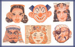 WHEATIES CEREAL BOX MASK LOT WITH CINDERELLA AND LUCIFER.
