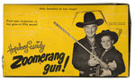 "HOPALONG CASSIDY ZOOMERANG GUN!" IN ORIGINAL DIE-CUT BOX.