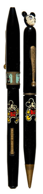 MICKEY MOUSE MECHANICAL PENCIL/FOUNTAIN PEN SET.