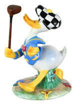 DONALD DUCK GOLFER LARGE AND EXCEPTIONAL CERAMIC FIGURINE BY ZACCAGNINI.