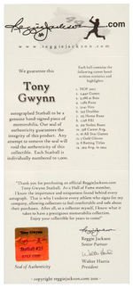 TONY GWYNN "THE STATBALL" BOXED LIMITED EDITION SIGNED BASEBALL.