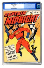 CAPTAIN MIDNIGHT #5 FEBRUARY 1943  CGC 9.6 WHITE PAGES PENNSYLVANIA COPY.