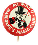 "MEMBER MANDRAKE'S MAGIC CLUB" BUTTON.