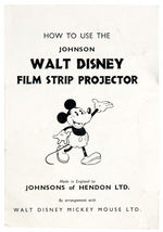 "JOHNSON-DISNEY" BOXED FILM STRIP PROJECTOR W/SET OF BOXED FILMS.