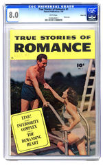 TRUE STORIES OF ROMANCE #1 JANUARY 1950 CGC 8.0 CARSON CITY COPY.