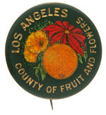 LOS ANGELES COUNTY "CRYSTOGLAS" TECHNIQUE BEAUTIFUL BUTTON.