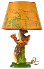 IMPRESSIVE LARGEST SIZE ROY ROGERS FIGURAL LAMP WITH SHADE.