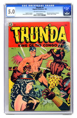 THUNDA #1 1952 CGC 5.0 OFF WHITE TO WHITE PAGES.