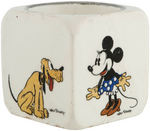 MICKEY & MINNIE MOUSE & PLUTO FRENCH CHINA EGG CUP.