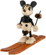 MICKEY MOUSE SMALL WOODEN SKIER FIGURE.