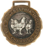 "BEST COCK" 1913 POULTRY AWARD ENGRAVED WATCH FOB.