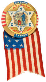 1902 BUTTON FOR "MOST EXTENSIVE CONVENTION OF COLORED PEOPLE EVER HELD IN THE UNITED STATES."