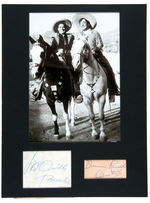 "DUNCAN RENALDO CISCO KID/LEO CARRILLO PANCHO" AUTOGRAPH DISPLAY.