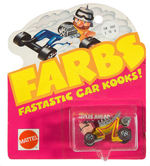 "MATTEL FARBS/MYLES AHEAD" ON DISPLAY CARD.