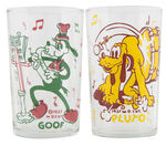 "GOOF" & "PLUTO" RARE MUSICIAN SERIES GLASS PAIR.