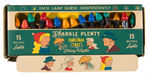 DICK TRACY CHARACTER "SPARKLE PLENTY" BOXED CHRISTMAS TREE LIGHTS SET.