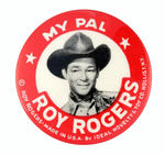 "MY PAL ROY ROGERS" IDEAL DOLL BUTTON FROM HAKE COLLECTION & CPB.