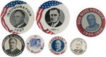 FRANKLIN ROOSEVELT GROUP OF SEVEN PORTRAIT BUTTONS SPANNING 1932-1944.