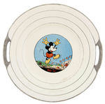 MICKEY MOUSE "HOP-LA!" CAKE PLATE BY FAIENCERIE D'ONNAING CHINA COMPANY OF FRANCE.