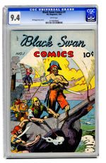 BLACK SWAN COMICS #1 1945 CGC 9.4 WHITE PAGES.