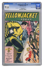 YELLOWJACKET COMICS #8 FEBRUARY 1946 CGC 9.6 OFF-WHITE TO WHITE PAGES MILE HIGH COPY.