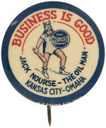 "JACK NOURSE-THE OIL MAN" RARE ADVERTISING BUTTON.