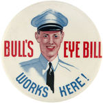 BULLSEYE GASOLINE RARE 1930s EMPLOYEE BUTTON.