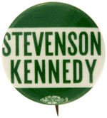 "STEVENSON/KENNEDY" RARE NAME BUTTON UNLISTED IN HAKE.