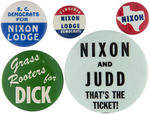 NIXON FIVE 1960 BUTTONS.