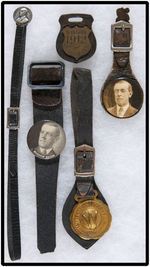 WILSON FIVE PIECES ON LEATHER STRAPS OR FOBS.