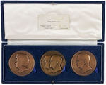 TRUMAN & MRS. TRUMAN THREE BOXED BRONZE MEDALS 1952 BY FAMOUS SCULPTOR PAUL VINCZE.