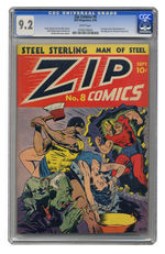 ZIP COMICS #8 SEPTEMBER 1940 CGC 9.2 WHITE PAGES.