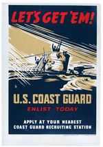 WORLD WAR II U.S. COAST GUARD RECRUITMENT POSTER.