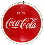 "DRINK COCA-COLA" DOUBLE SIDED DOME LIGHT STORE DISPLAY SIGN.