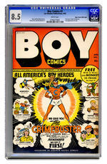 BOY COMICS #3 APRIL 1942 CGC 8.5 WHITE PAGES MILE HIGH COPY.