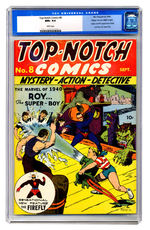 TOP-NOTCH COMICS #8 SEPTEMBER 1940 CGC 9.6 WHITE PAGES MILE HIGH COPY.