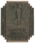 "COLUMBIA JUNIOR ADVENTURER CLUB" EARLY BADGE FOR CHILDREN MOVIE GOERS.