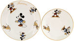 MICKEY & MINNIE MOUSE & PLUTO PERSONALIZED FRENCH CHINA DISH SET.
