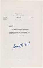 "GERALD R. FORD" SIGNED WARREN COMMISSION PAGE.