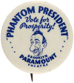 JIMMY DURANTE RARE MOVIE BUTTON FROM BROOKLYN.