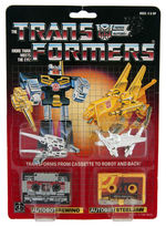 "TRANSFORMERS: HEADMASTER AUTOBOT CHROMEDOME" BOXED TOY & "REWIND/STEELJAW" CARDED PAIR.