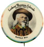 "BUFFALO BILL" CODY RARE "LOOKOUT MOUNTAIN COLORADO" SOUVENIR BUTTON.