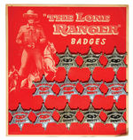"THE LONE RANGER BADGES" COMPLETE STORE CARD.
