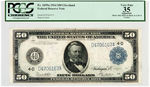 FR. 1039a 1914 $50 CLEVELAND FEDERAL RESERVE NOTE PCGS VERY FINE 35 APPARENT.