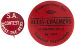 PAIR OF SOCIALIST AND LABOR UNION 1930s BUTTONS.