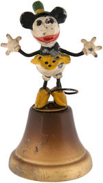 RARE MINNIE MOUSE GERMAN METAL FIGURE ON BELL.