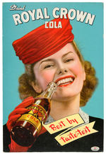 “ROYAL CROWN COLA BEST BY TASTE-TEST” 1940s STORE SIGN.