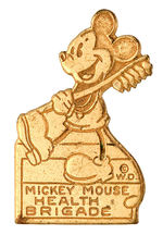 "MICKEY MOUSE HEALTH BRIGADE" BRASS AWARD PIN.